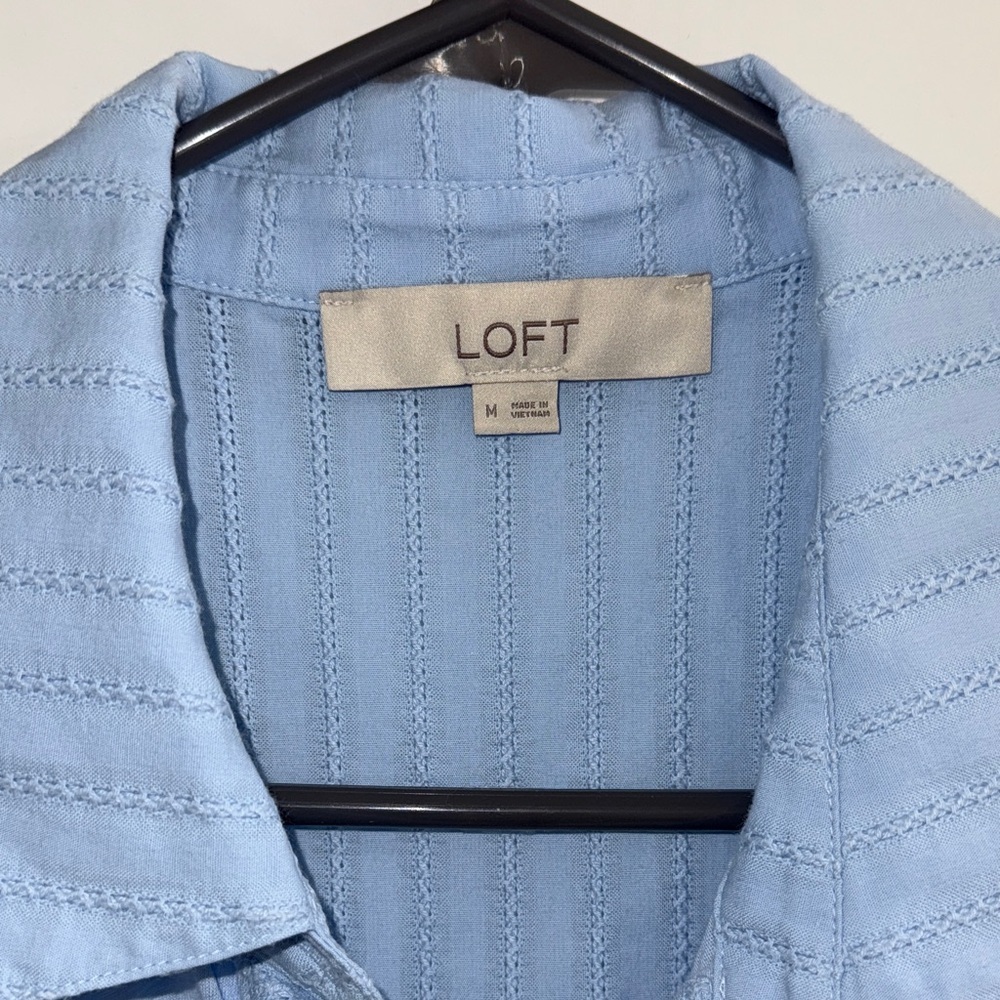 LOFT Sky Blue Button Down Shirt - Picture 3 of 6